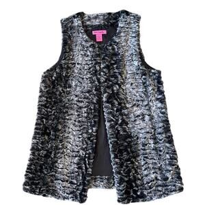 Betsey Johnson Faux Fur Vest Boho Chic